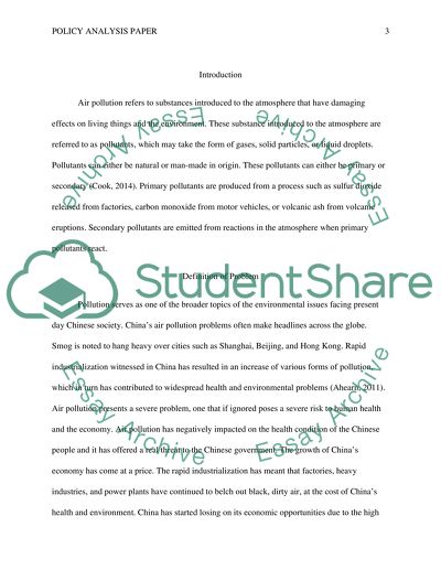 Problem of Air Pollution in China