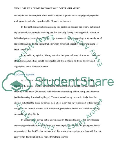 Should it be a crime to download copyrighted music from the Internet