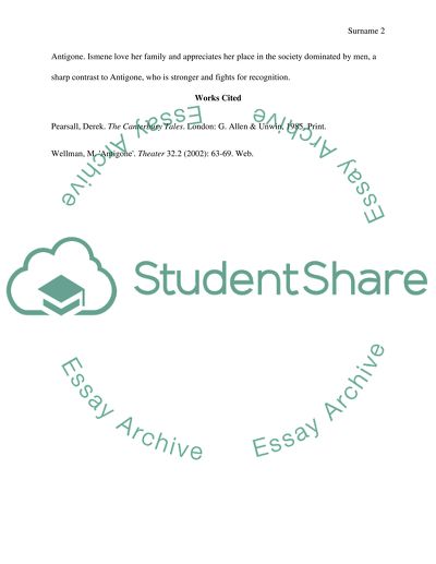 The Canterbury Tales by Pearsall and Antigone by Wellman