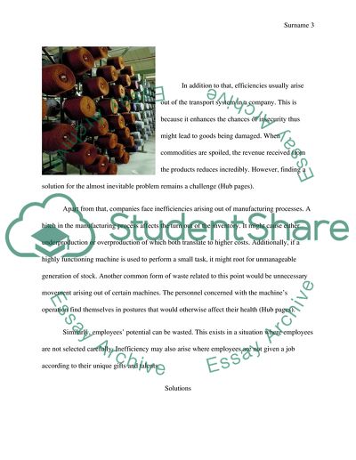 A Companys Inefficiencies Need: Appropriate Strategies to Combat them and Improve its Productivity