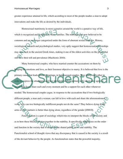 Sociology - Homosexual Marriage