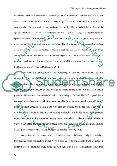 Assess the impact of television and video technology on childrens attention spans