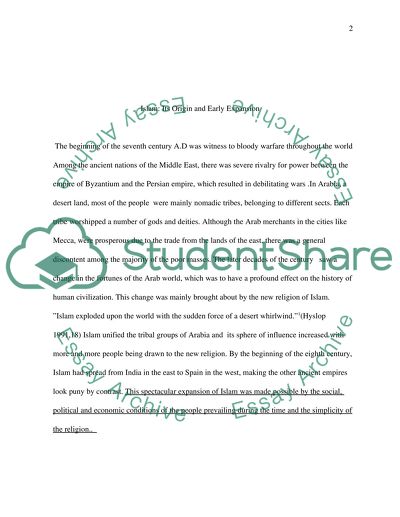 Islam: Its Origin and Early Expansion