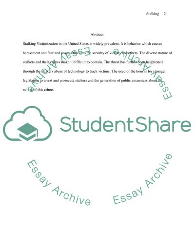 Stalking Victimization in the United States