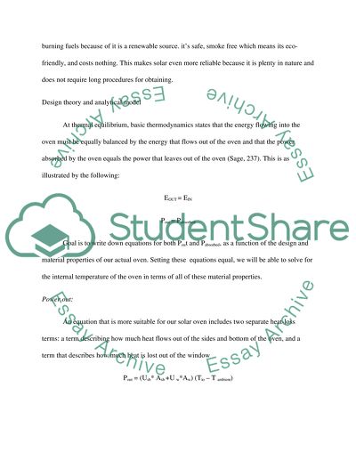 Solar Oven Written Report