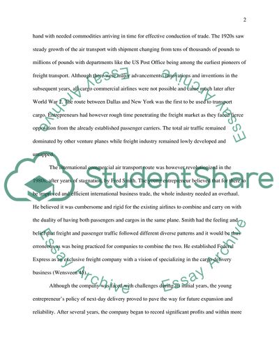 History of Air Transport Use for the Delivery of Goods