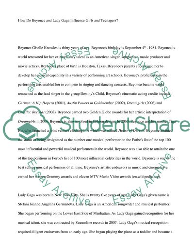 Artistic and Social Accomplishments of Beyonce and Lady Gaga and Their Influence on Pop Music