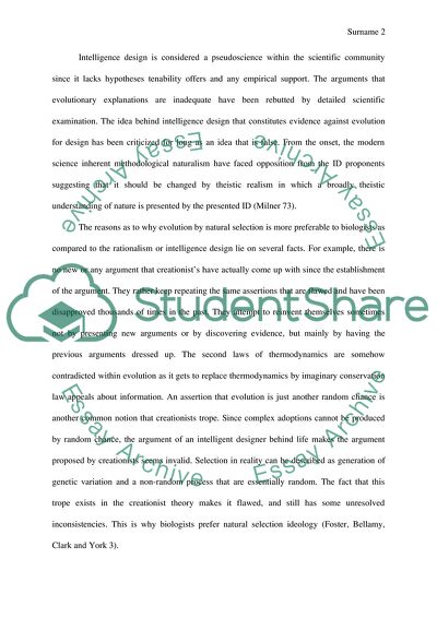 Evolution and Intelligent Design Debate