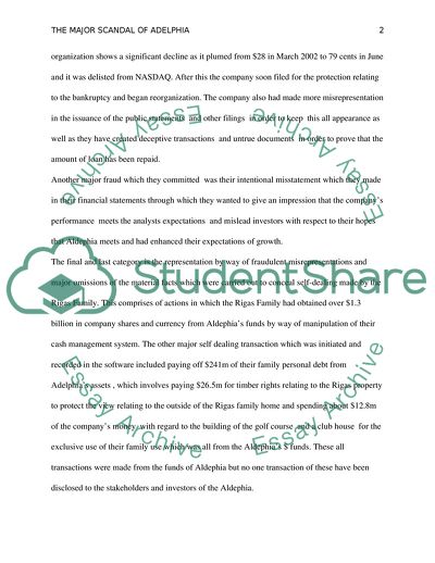 The Major Scandal of Fraud and Loss at Adelphia