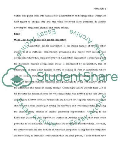 Segregation and the Racial Wage Gap of Economics of Race and Gender