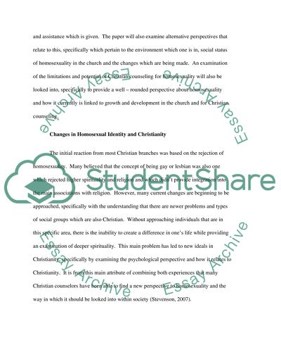 Changes in Homosexual Identity and Christianity