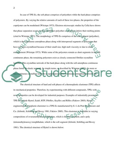 On Morphology of Thermoplastic Polyester Elastomer (TPE-E)