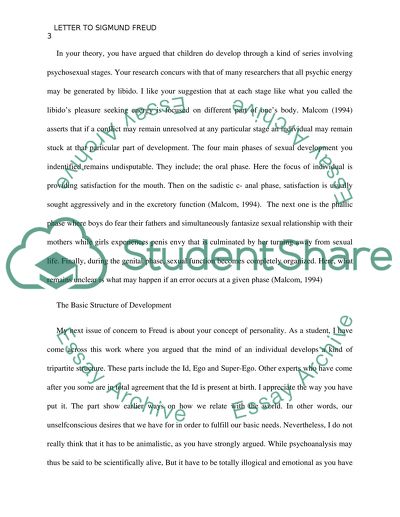 Letter to Sigmund Freud