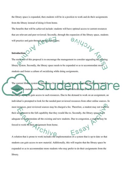 Proposal for the upgrading and expansion of the school library