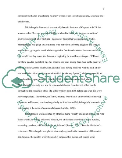 Michelangelo essay
