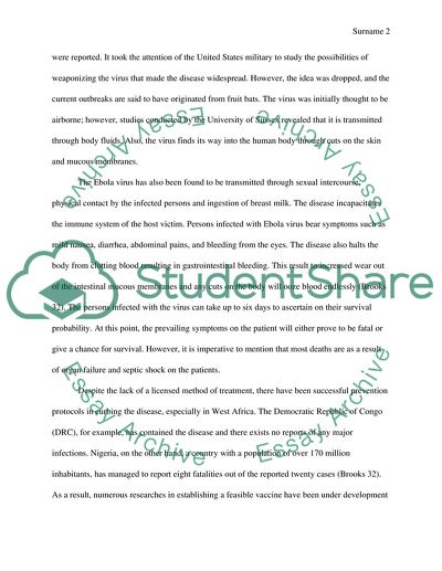 The Ebola Virus Treatment