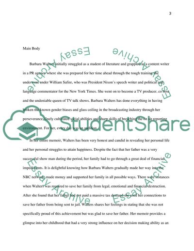 The Idea of Determination in Barbara Walters Memoir Audition