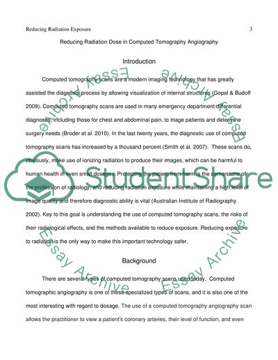 Reducing Radiation Exposure in Computed Tomography Angiography
