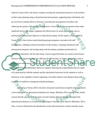 Comprehensive Performance Evaluation Process