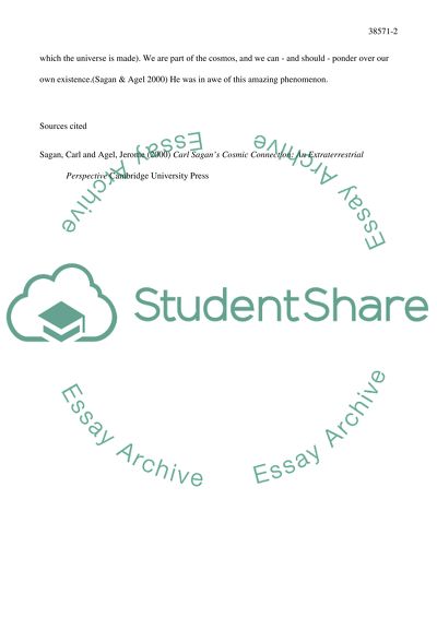 Carl Sagans Cosmic Connection