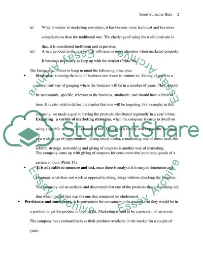 Marketing Principles, Strategise