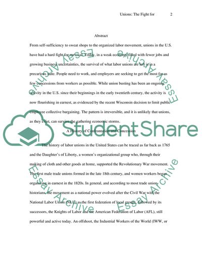 Unions: The Fight for Survival in a Changing Economy