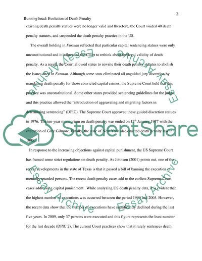 Evolution of Death Penalty in America
