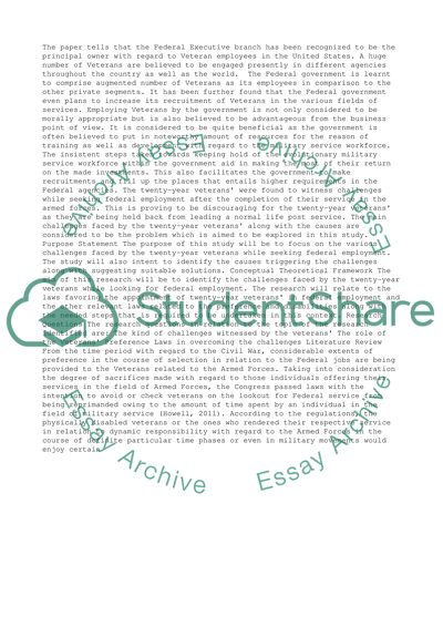 Challenges of the Twenty-Year Veteran Seeking Federal Employment