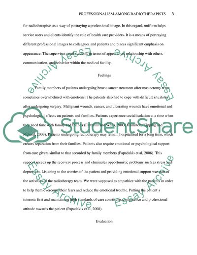 Professionalism among Radiotherapists