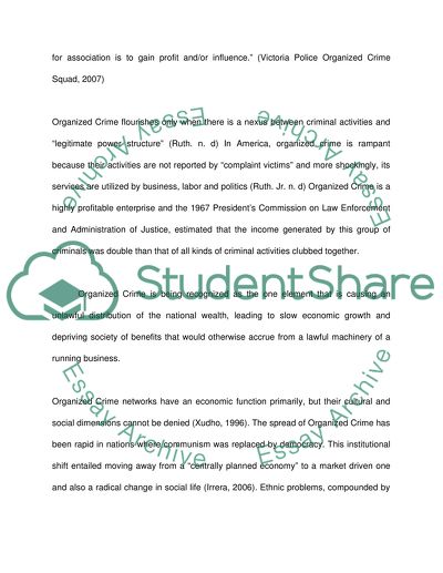 Organized Crime: The Effects on Society