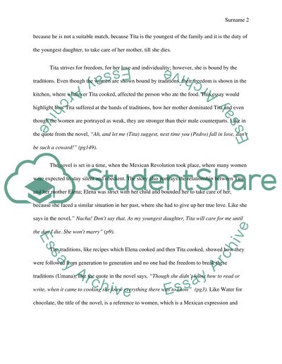 The Poryatal of Women in Like Water for Chocolate