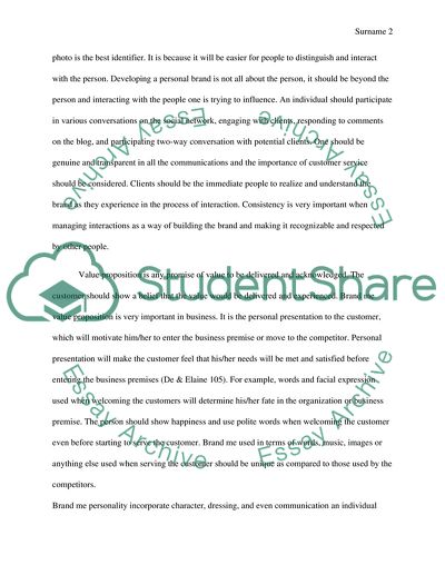 Development of a Personal Brand