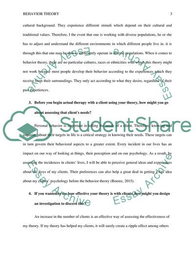 Behavior Theory as as the Core Subject