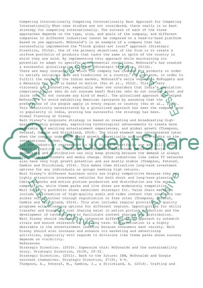 Best Approach for Competing Internationally