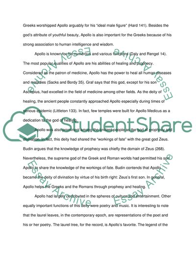 The God Apollo: Threat and Help for the Greeks