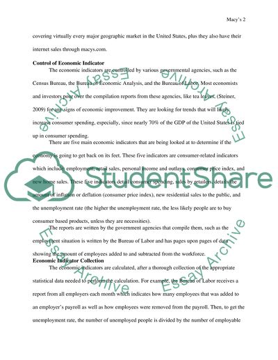 Economic Indicators of Macys