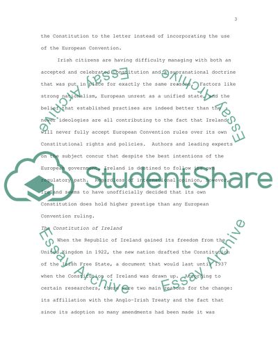 The European Constitution and the Irish Constitution