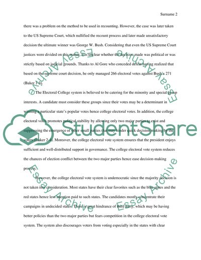 The Electoral College System