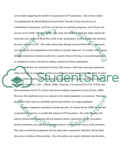 The Impact of Acupuncture on IVF