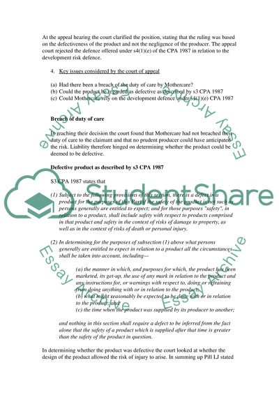 Consumer Law - Abouzaid v Mothercare Ltd