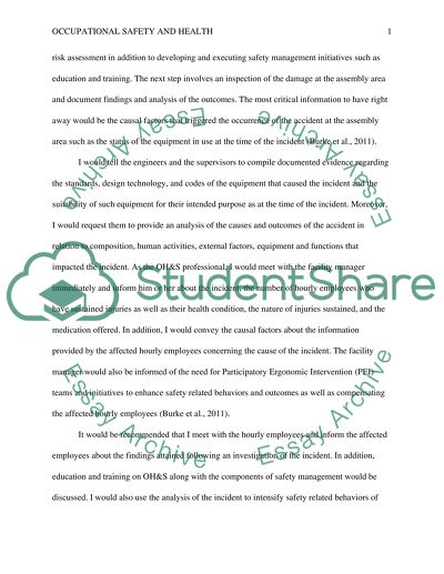 Occupational safety and health - OSHA