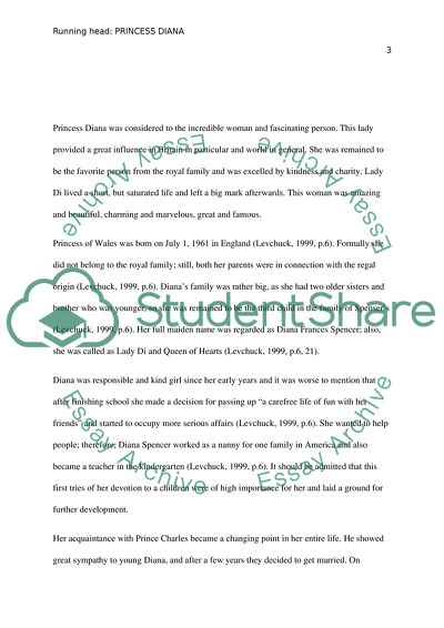 Life and Deeds of Princess Diana