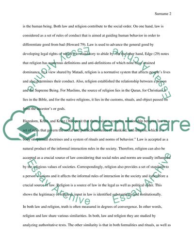 The Link between Law and Religion