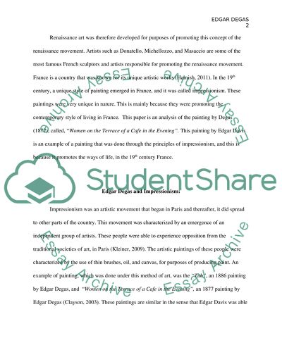 Edgar Degas, Women on the Terrace of a Cafe in the Evening