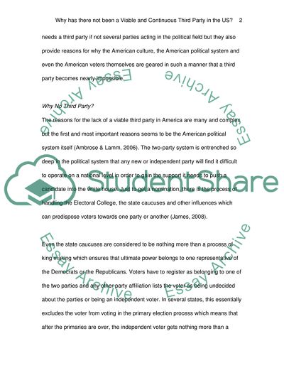 Third Party Dilemma in the United States