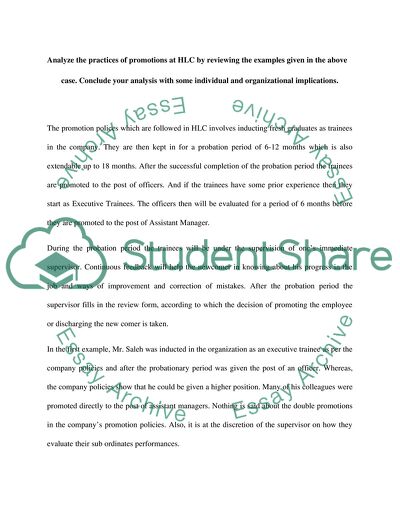 Criticize The Performance Appraisal System at HLC