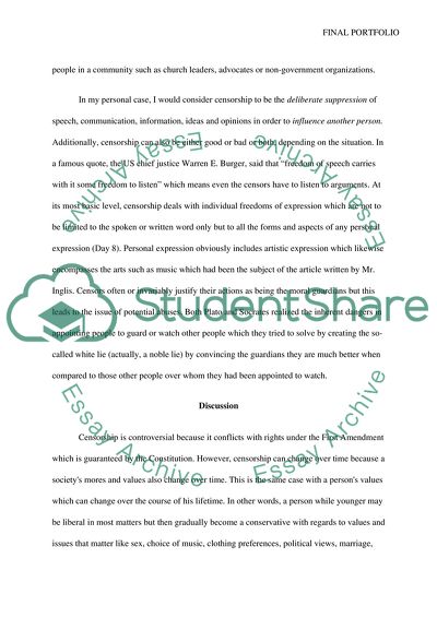 Society Will Become Chaotic and Break Down into Anarchy If There Is No Censorship