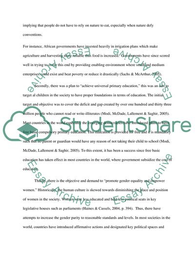 The Millennium Development Goals