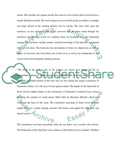 In the heart of the sea the tragedy of the whaleship essex analysis