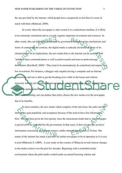 New Paper Publishing on the Verge of Extinction